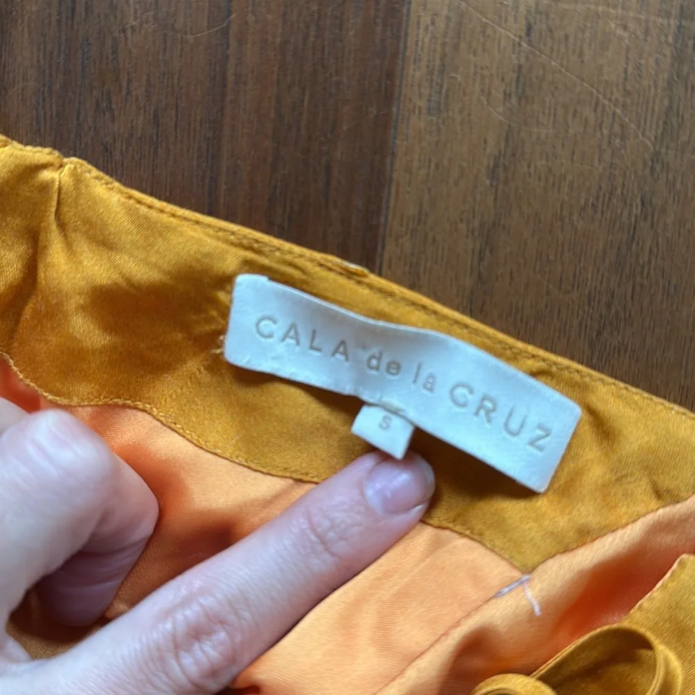 CALA DE LA CRUZ / Bahia Sunburst Midi Dress / Sungold Small - Picture 4 of 5